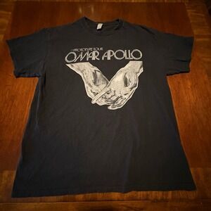 Omar Apollo Prototype Tour 2022 Black T-Shirt Merch Size L Gildan Heavy Cotton